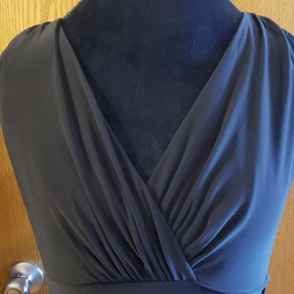 lauren ralph lauren black stretch gathered dress - Picture 3 of 6